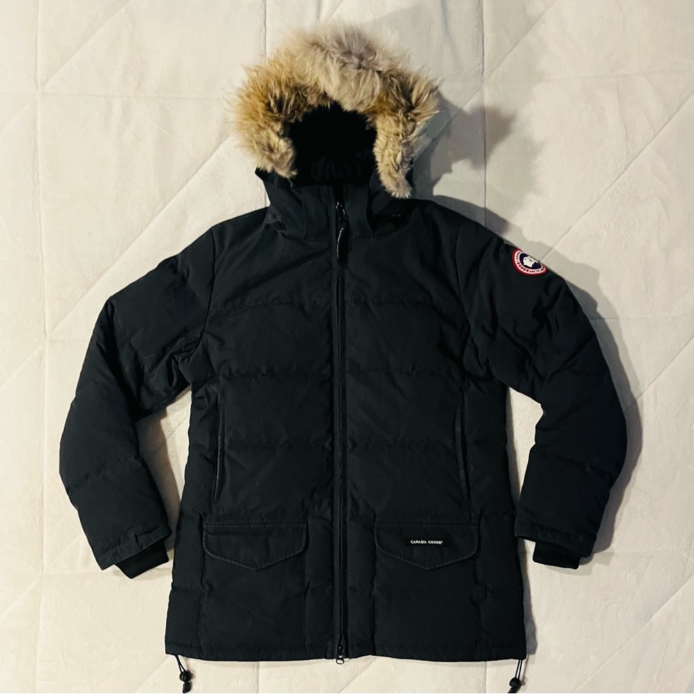 Canada Goose Solaris Coyote Fur Hooded Black Down Jacket Women’s Size Large